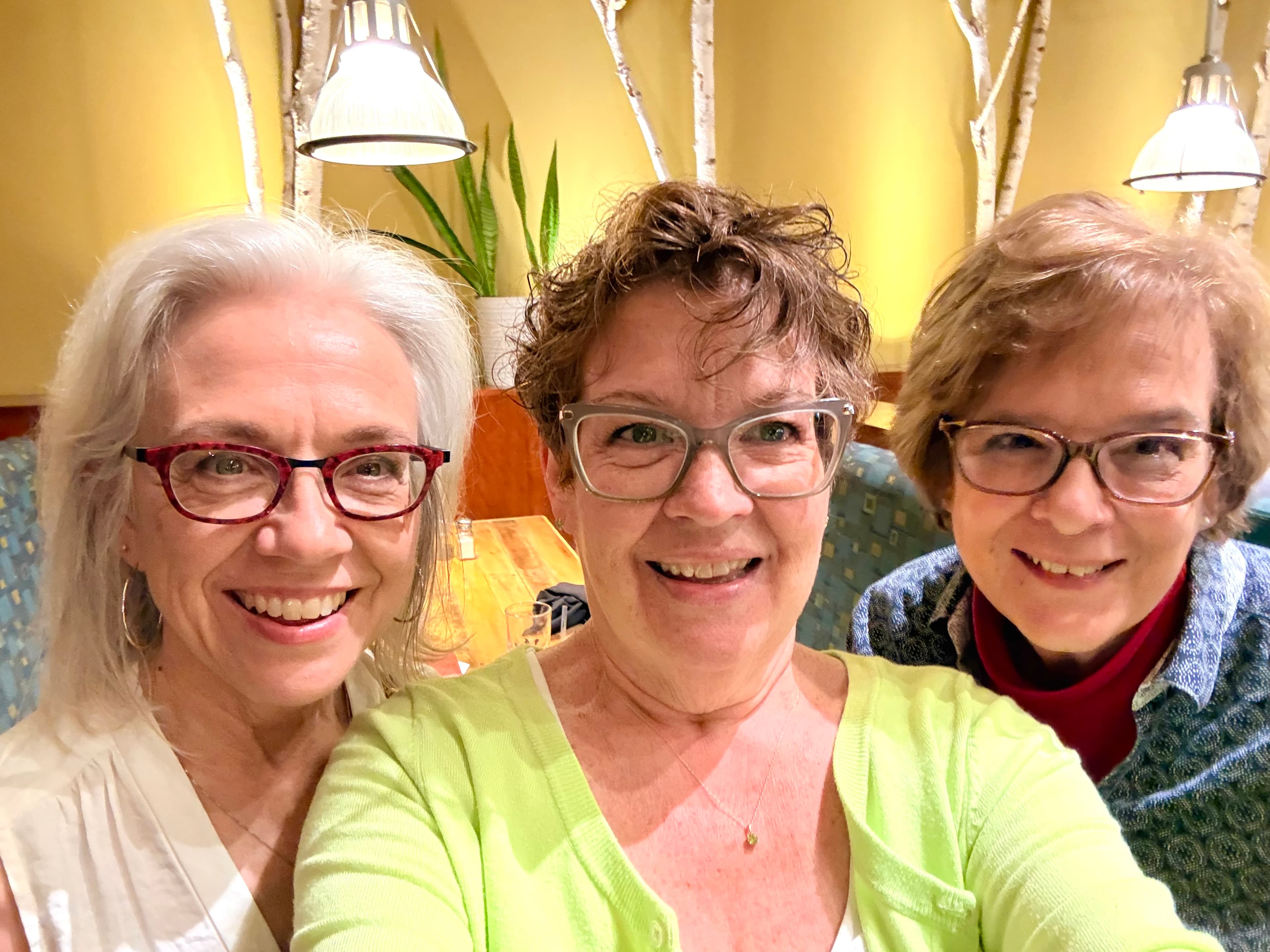 Mary Laymon with music educator colleagues discussing voice lessons in Minneapolis